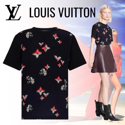Louis Vuitton MONOGRAM 2020 21AW Crew Neck Flower Patterns Monogram Cotton Short Sleeves Logo 1A88S6 