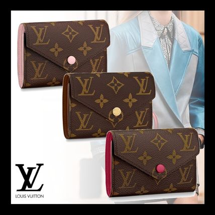Louis Vuitton PORTEFEUILLE VICTORINE Monogram Unisex Calfskin Plain Leather Folding Wallet 