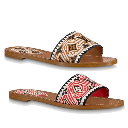 Louis Vuitton LOCKIT 2020 21AW Monogram Open Toe Leather Elegant Style Mules Logo Sandals 