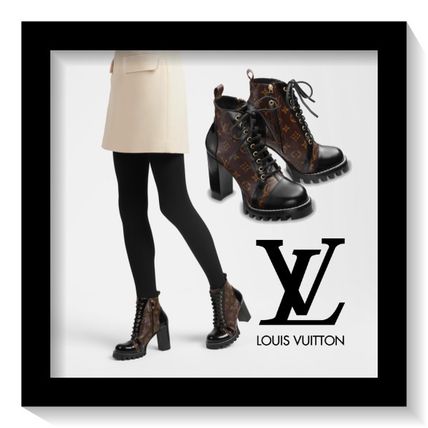 Louis Vuitton Monogram Plain Toe Blended Fabrics Plain Leather 1A2Y7V 