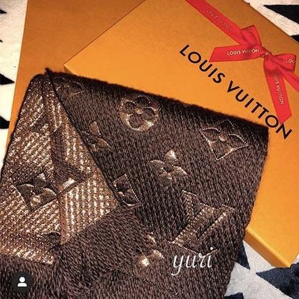 Louis Vuitton LOGOMANIA SHINE SCARF Monogram brown 