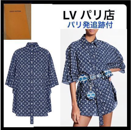 Louis Vuitton MONOGRAM 2020 SS Monogram Casual Style Cropped Cotton Long Handmade Gowns 