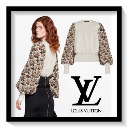 Louis Vuitton Crew Neck Short Flower Patterns Casual Style Wool 1A5RA8 