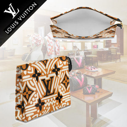 Louis Vuitton Canvas Leather Logo Pouches  Cosmetic Bags 