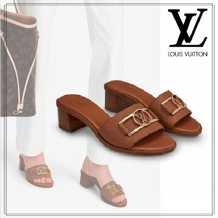 Louis Vuitton LOCKIT 2020 SS Open Toe Casual Style Plain Leather Logo Sandals
