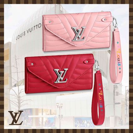 Louis Vuitton 2020 SS Calfskin Plain Leather Folding Wallet Logo Neon Color M63299 M63729 