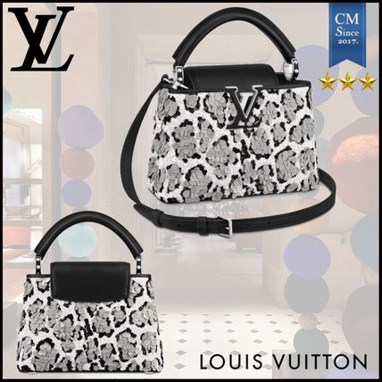 Louis Vuitton CAPUCINES 2020 SS Leopard Patterns 2WAY Leather Crossbody Logo Handbags 
