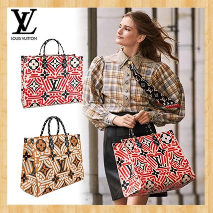 Louis Vuitton DAMIER 2020 21AW Monogram Casual Style A4 Leather Logo Totes M45359 M45358 