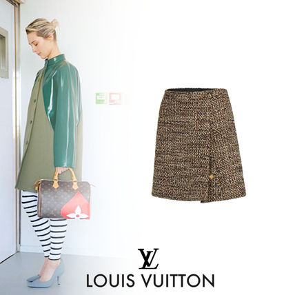 Louis Vuitton 2020 21AW Short Wool Silk Nylon Blended Fabrics Street Style Logo 