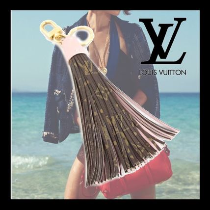 Louis Vuitton MONOGRAM Monogram Calfskin Leather Logo Keychains  Bag Charms 