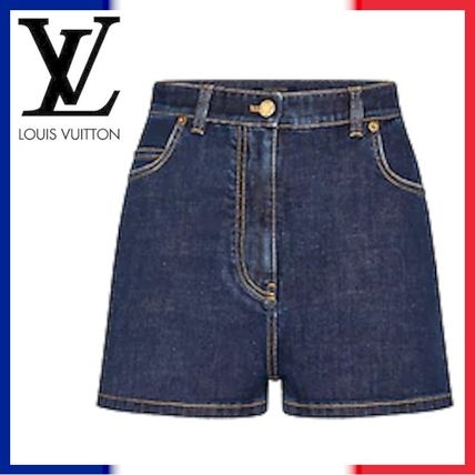 Louis Vuitton 2020 21AW Short Monogram Casual Style Denim Plain Cotton Logo 