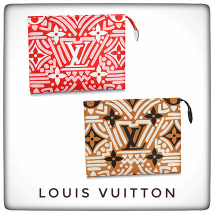 Louis Vuitton 2020 21AW Unisex Leather Logo Pouches  Cosmetic Bags M45477 M45476 