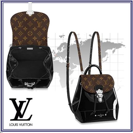 Louis Vuitton 2020 SS Monogram Casual Style Blended Fabrics Leather Backpacks 