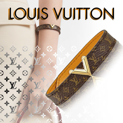 Louis Vuitton MONOGRAM Leather Elegant Style Bracelets M6042E M6042F M6042G 