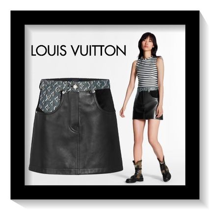 Louis Vuitton Monogram Shadow Leather Skirt 1A62UL 