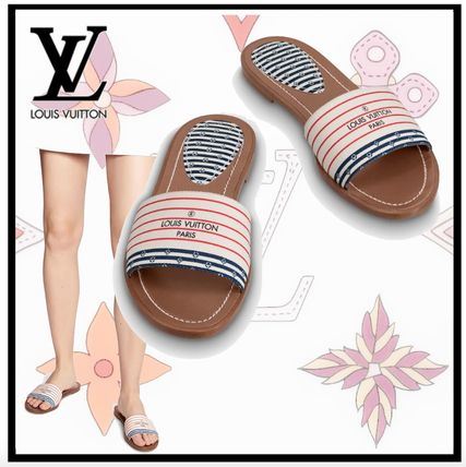 Louis Vuitton 2020 SS Monogram Open Toe Casual Style Street Style Leather Logo