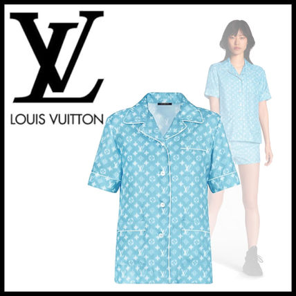 Louis Vuitton MONOGRAM 2020 SS Casual Style Silk Short Sleeves Logo Shirts  Blouses 1A60VE 