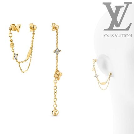 Louis Vuitton 2020 SS Blooming Strass Mismatched Pendant Earrings M68380 