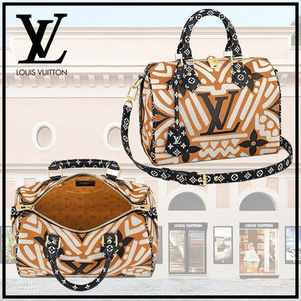 Louis Vuitton SPEEDY Monogram Leather Logo Boston  Duffles M56588 