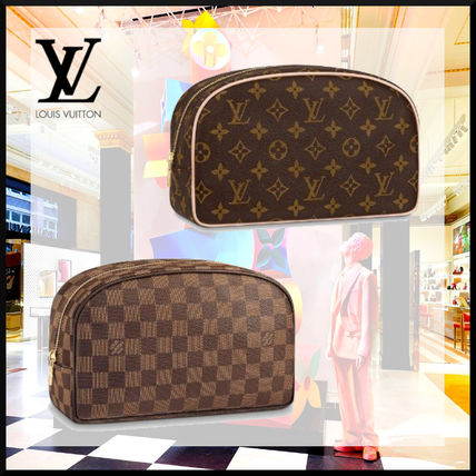 Louis Vuitton Monogram Unisex Canvas Leather Logo Pouches  Cosmetic Bags N47624 M47527 