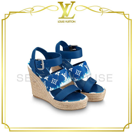 Louis Vuitton 2020 SS Monogram Open Toe Platform  Wedge Sandals 1A7U4E 1A7U4 