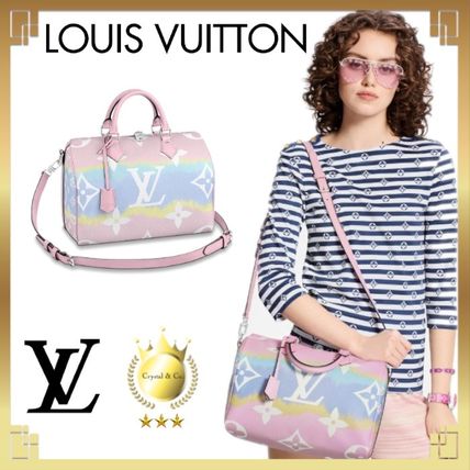 Louis Vuitton SPEEDY 2020 SS Monogram Canvas Tie dye 2WAY Bi color Leather Crossbody Logo 