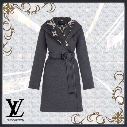 Louis Vuitton 2020 21AW Hooded Wrap Coat With Belt 1A82GO 