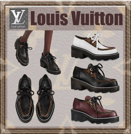 Louis Vuitton MONOGRAM 2020 SS Monogram Platform Casual Style Leather Block Heels 1A7S47 1A5SNU 1A5SOA 
