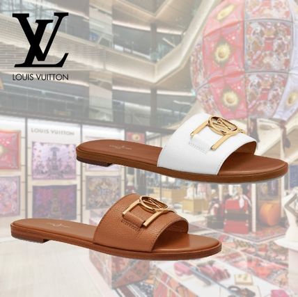 Louis Vuitton LOCKIT 2020 SS Open Toe Casual Style Leather Elegant Style Logo Sandals 1A64ZO 1A650I 