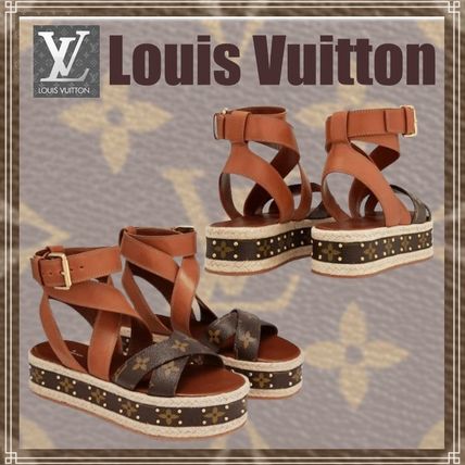 Louis Vuitton Monogram Party Style Office Style Elegant Style Logo Sandals 1A64GW 
