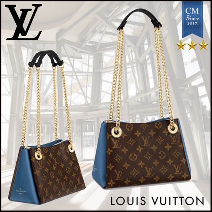 Louis Vuitton MONOGRAM Monogram Canvas Chain Leather Logo Totes 