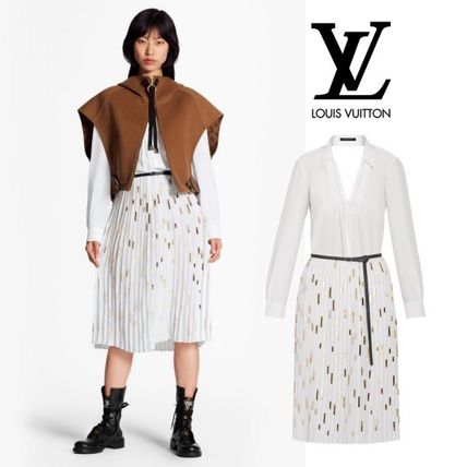 Louis Vuitton 2020 Cruise Dress With Embroidered Pleated Skirt 1A6128 