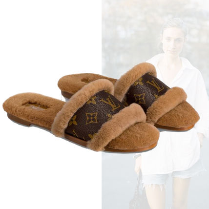 Louis Vuitton 2020 21AW Monogram Leather Elegant Style Logo Sandals 