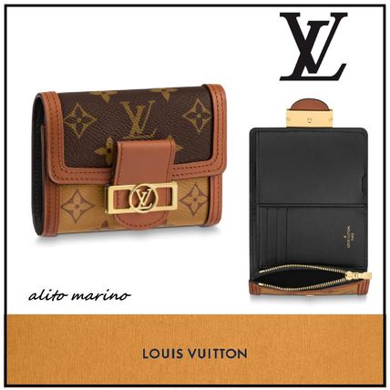 Louis Vuitton MONOGRAM 2020 SS Monogram Canvas Leather Folding Wallet Logo Folding Wallets M68725 