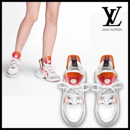 Louis Vuitton Monogram Plain Toe Rubber Sole Casual Style Plain Leather 1A65RU 1A65RE 