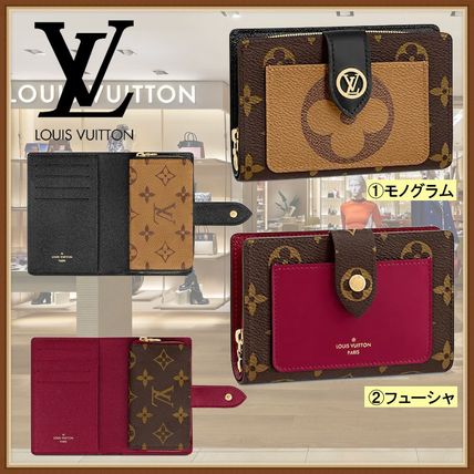 Louis Vuitton 2020 21AW Monogram Canvas Street Style Plain Leather Folding Wallet M69433 M69432 
