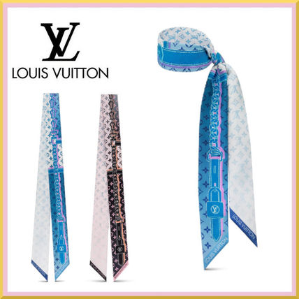Louis Vuitton MONOGRAM Monogram Silk Knit  Fur Scarves M76352 M76351 