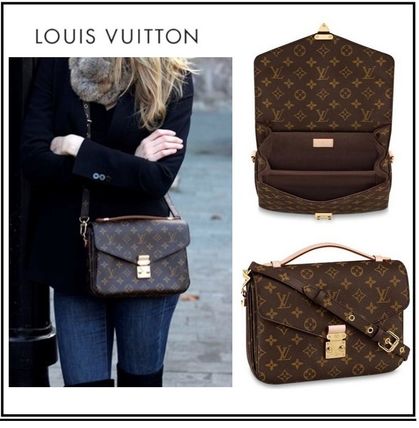 Louis Vuitton MONOGRAM Monogram 2WAY Bi color Plain Leather Crossbody Shoulder Bags 