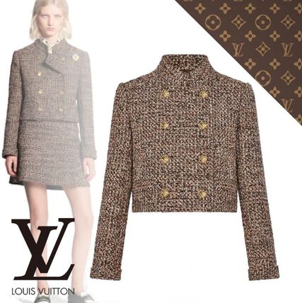 Louis Vuitton 2019 20AW Double Breasted Boxy Tweed Jacket 1A83YW 