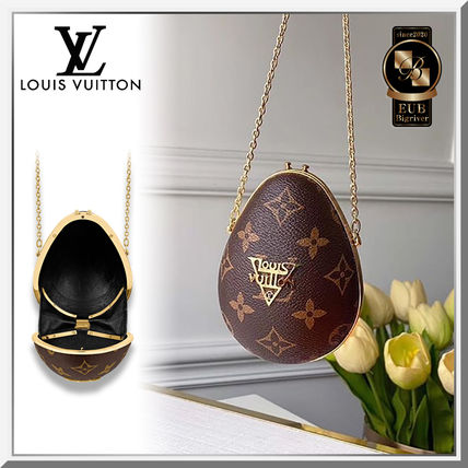 Louis Vuitton Monogram Casual Style Calfskin Street Style Chain Leather MP2588 