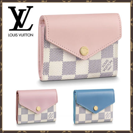 Louis Vuitton DAMIER AZUR Canvas Leather Folding Wallet Small Wallet Logo N60219 N60168 N60292 