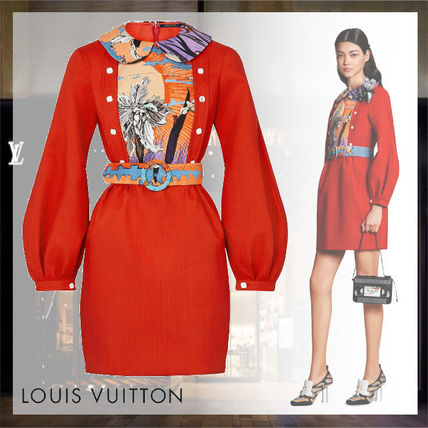 Louis Vuitton 2020 SS Wool Silk Medium Party Style Shirt Dresses Elegant Style 1A7TLI 