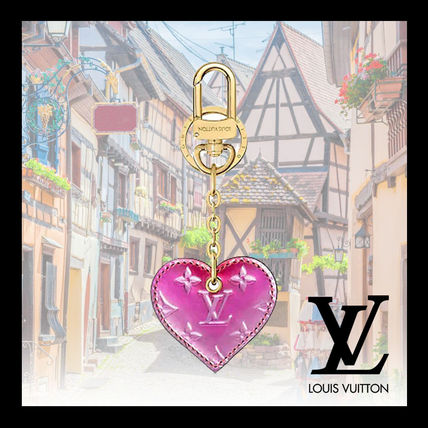 Louis Vuitton Monogram Leather Logo Keychains  Bag Charms 