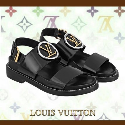 Louis Vuitton 2020 21AW Open Toe Plain Leather Party Style Elegant Style Logo 1A819T 