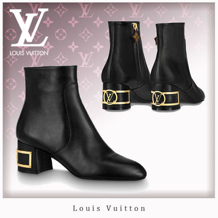 Louis Vuitton 2020 Cruise Casual Style Studded Plain Leather Block Heels