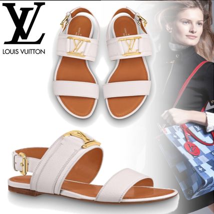 Louis Vuitton 2020 SS Open Toe Leather Mules Logo Sandals 