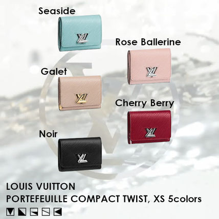 Louis Vuitton EPI 2020 SS Blended Fabrics Plain Leather Folding Wallet Logo 