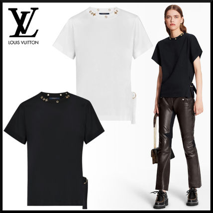 Louis Vuitton Crew Neck Street Style Plain Cotton Short Sleeves T Shirts 1A4PFC 1A4PF5 