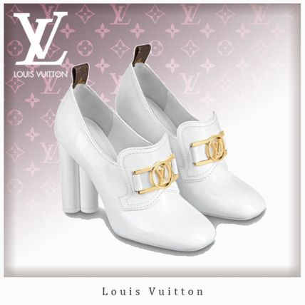 Louis Vuitton 2020 SS Square Toe Casual Style Leather Block Heels