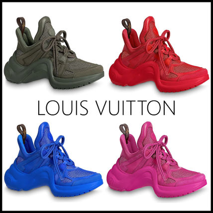 Louis Vuitton MONOGRAM Monogram Plain Toe Round Toe Rubber Sole Casual Style Unisex